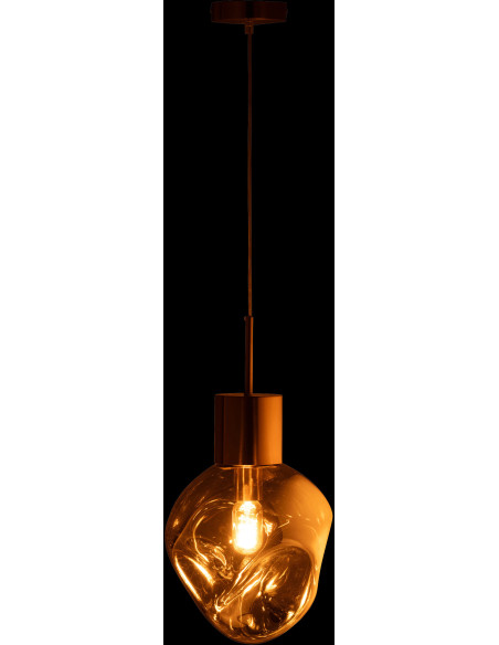 Suspension originale Diamètre 25 cm en Verre Gris Métal Doré Sorin - 4