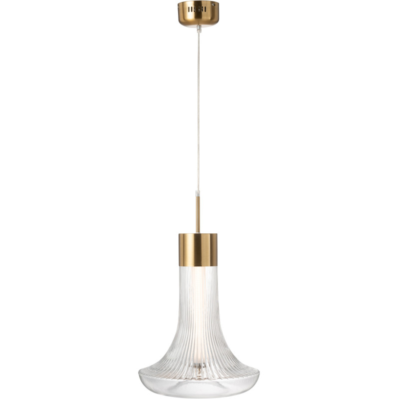 Suspension originale Led Champignon Diamètre 34 cm en Verre Semi-transparent Métal Doré Jamira - 1