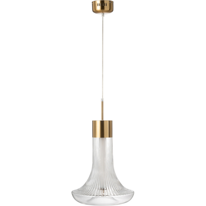 Suspension originale Led Champignon Diamètre 34 cm en Verre Semi-transparent Métal Doré Jamira - 2