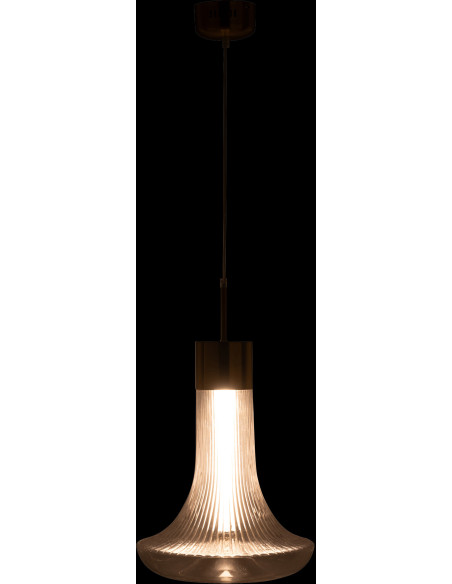 Suspension originale Led Champignon Diamètre 34 cm en Verre Semi-transparent Métal Doré Jamira - 3