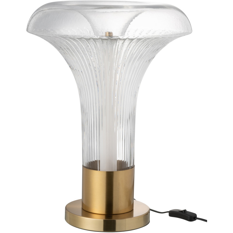 Lampe à poser originale Led Champignon Hauteur 55 cm en Verre Semi-transparent Métal Doré Jamira - 3