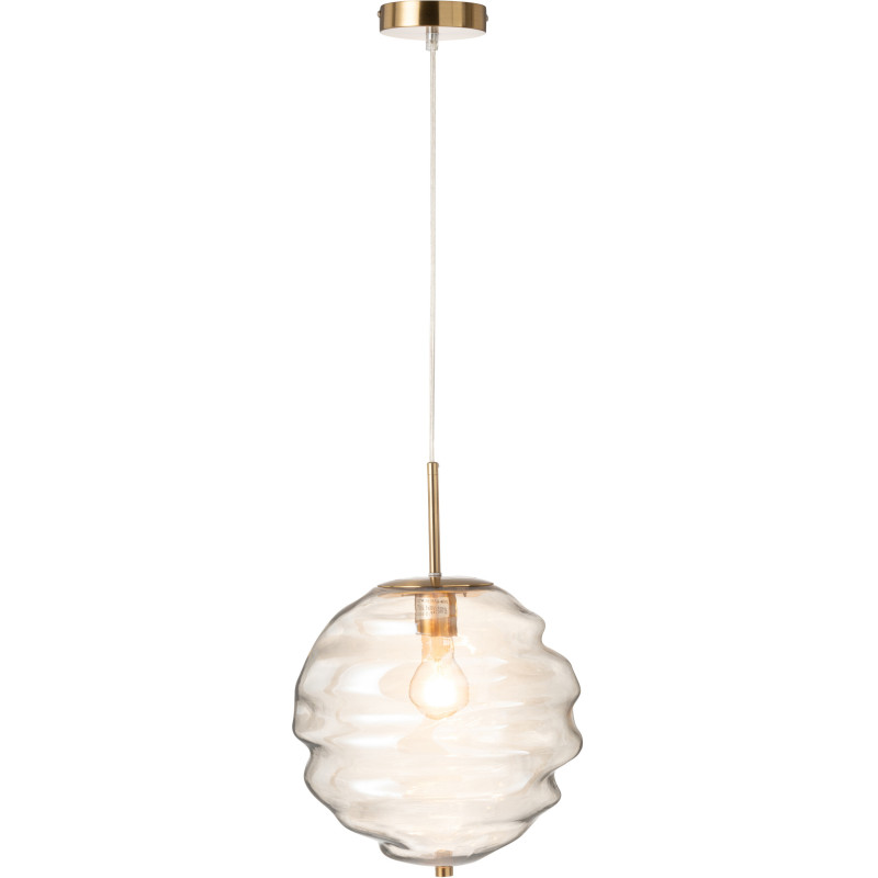 Suspension originale Ruche Diamètre 30 cm en Verre Marron clair Métal Doré Honeycomb - 1