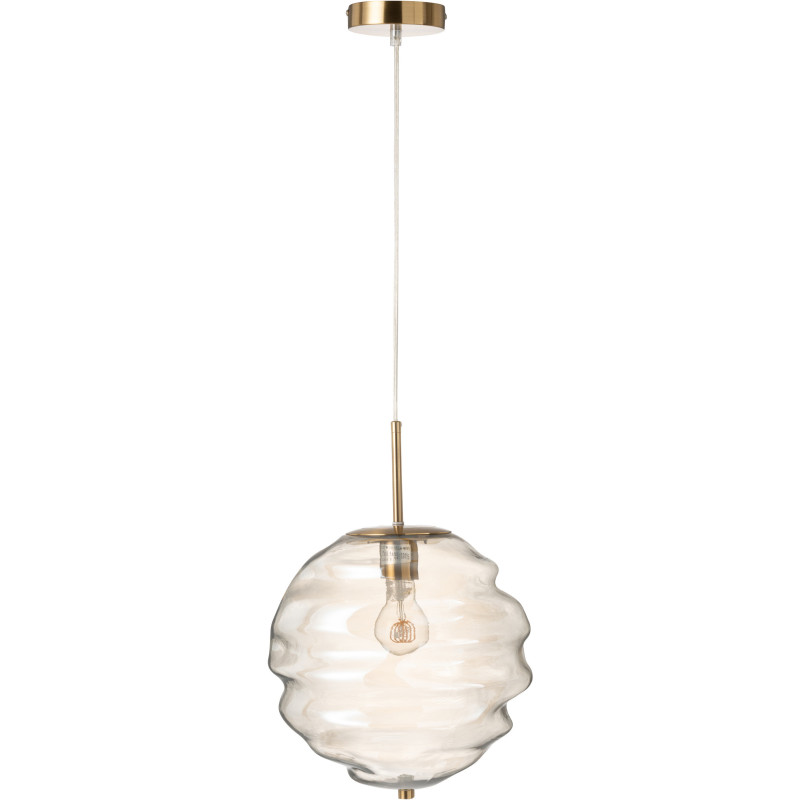 Suspension originale Ruche Diamètre 30 cm en Verre Marron clair Métal Doré Honeycomb - 2