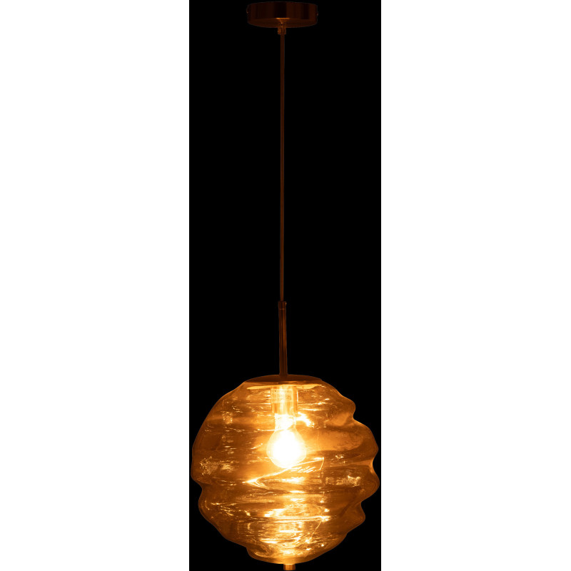 Suspension originale Ruche Diamètre 30 cm en Verre Marron clair Métal Doré Honeycomb - 3
