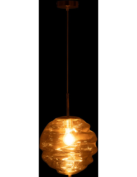 Suspension originale Ruche Diamètre 30 cm en Verre Marron clair Métal Doré Honeycomb - 3