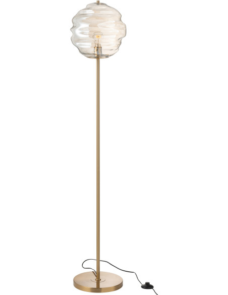 Lampadaire original Ruche Hauteur 156 cm en Verre Marron clair Métal Doré Honeycomb - 2