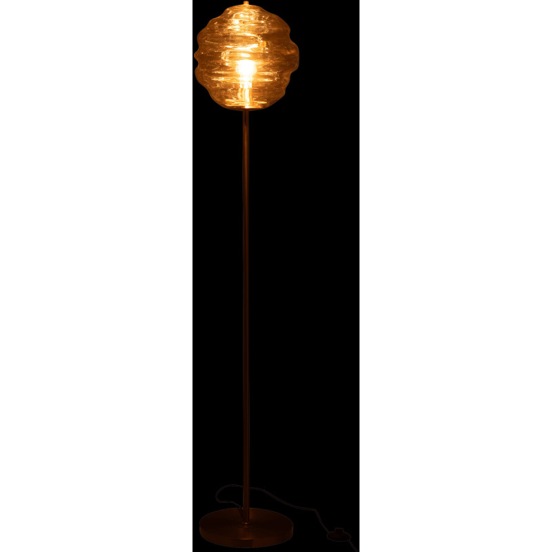 Lampadaire original Ruche Hauteur 156 cm en Verre Marron clair Métal Doré Honeycomb - 3