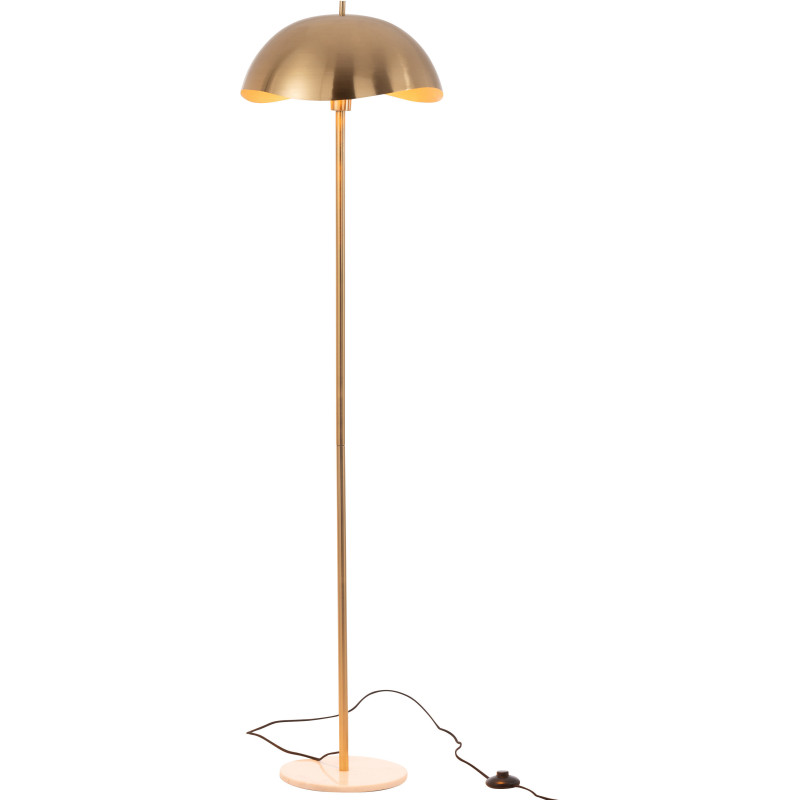Lampadaire original champignon Hauteur 150 cm en Métal Doré Marbre Blanc Ulion - 1