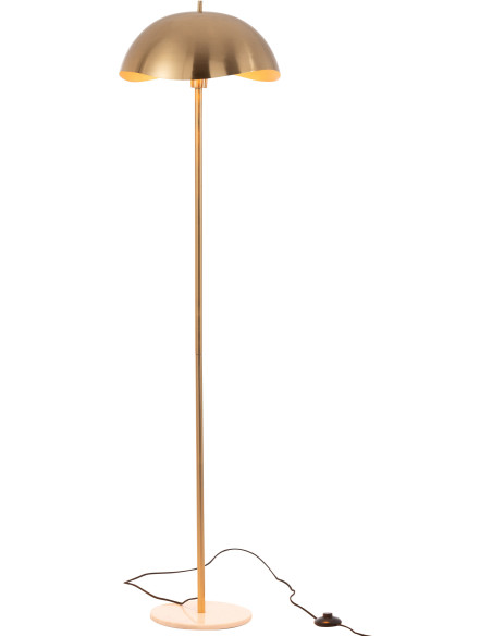 Lampadaire original champignon Hauteur 150 cm en Métal Doré Marbre Blanc Ulion - 1