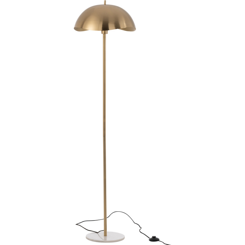 Lampadaire original champignon Hauteur 150 cm en Métal Doré Marbre Blanc Ulion - 2