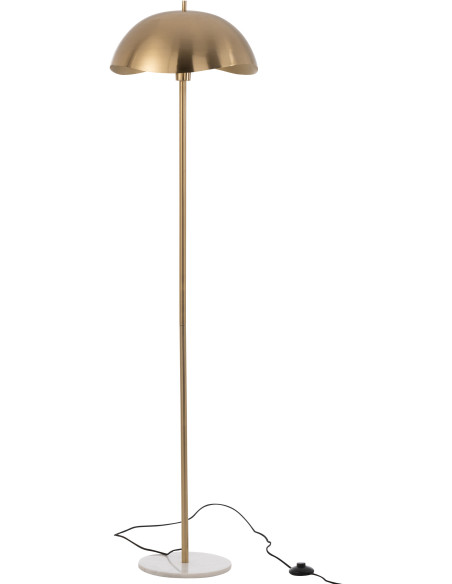 Lampadaire original champignon Hauteur 150 cm en Métal Doré Marbre Blanc Ulion - 2