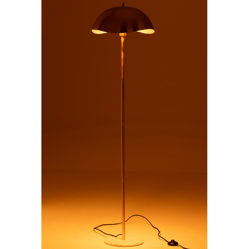 Lampadaire original champignon Hauteur 150 cm en Métal Doré Marbre Blanc Ulion - 3