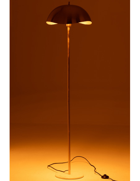 Lampadaire original champignon Hauteur 150 cm en Métal Doré Marbre Blanc Ulion - 3