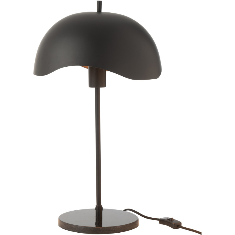 Lampe à poser originale champignon Hauteur 56 cm en Métal Marbre Noir Ulion - 1