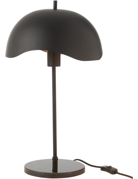 Lampe à poser originale champignon Hauteur 56 cm en Métal Marbre Noir Ulion - 1