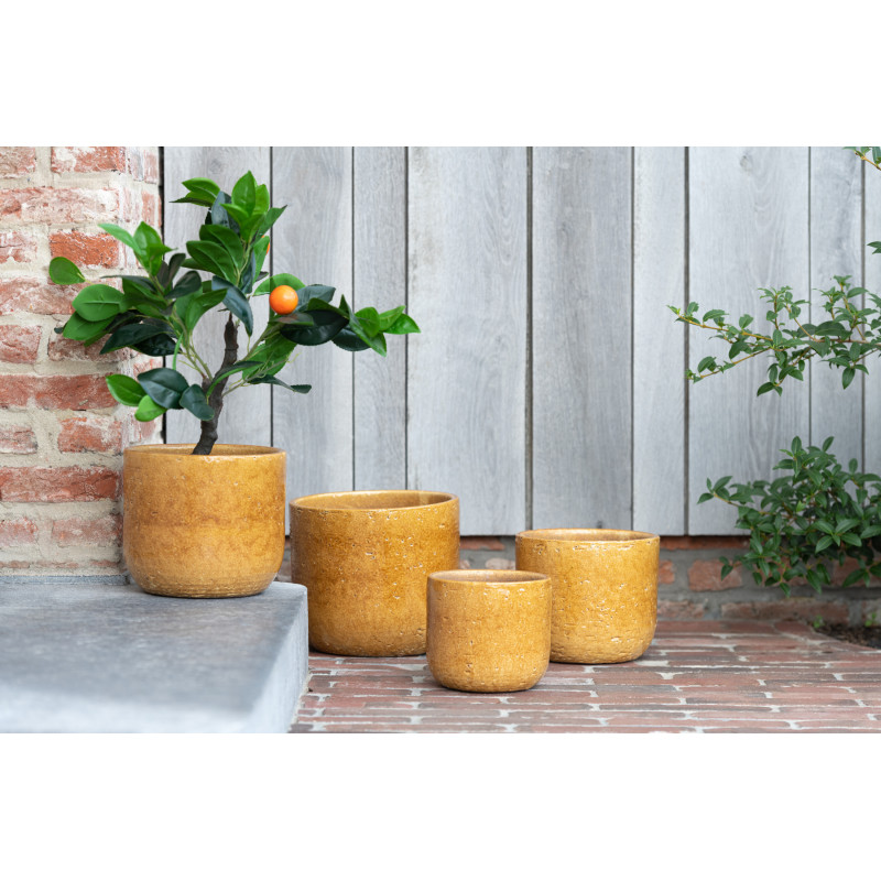Cache-pot en Céramique Ocre Léo Diamètre 20 cm - 2
