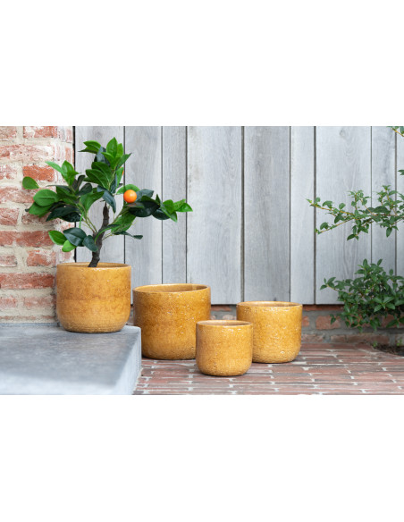 Cache-pot en Céramique Ocre Léo Diamètre 20 cm - 2