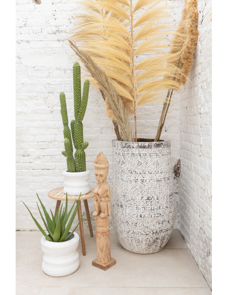 Cache-pot en Céramique Blanc Organic Diamètre 32 cm (Lot de 2) - 2