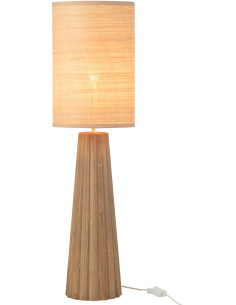 Lampe à poser originale XL Hauteur 78 cm en Bois d'ailanthus Naturel Tissu Beige Umbrella - 1