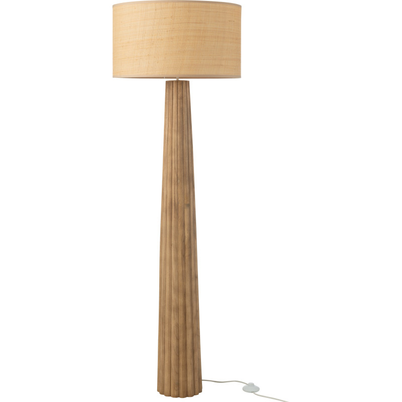 Lampadaire original Hauteur 157 cm en Bois d'ailanthus Naturel Tissu Beige Umbrella - 2