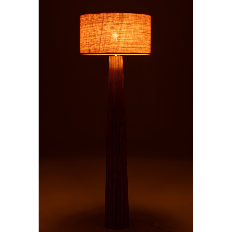 Lampadaire original Hauteur 157 cm en Bois d'ailanthus Naturel Tissu Beige Umbrella - 3