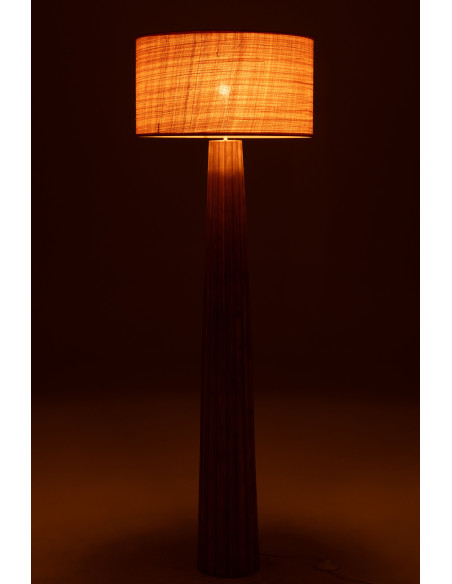 Lampadaire original Hauteur 157 cm en Bois d'ailanthus Naturel Tissu Beige Umbrella - 3