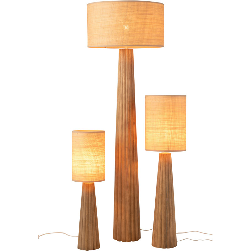 Lampadaire original Hauteur 157 cm en Bois d'ailanthus Naturel Tissu Beige Umbrella - 4