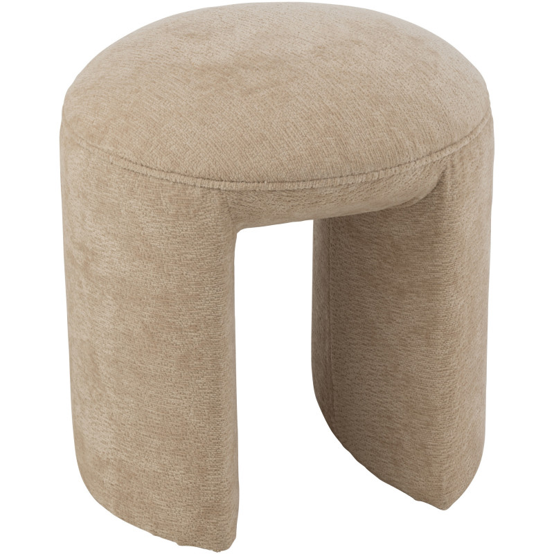 Tabouret original Rond en Tissu Beige Kynor - 1