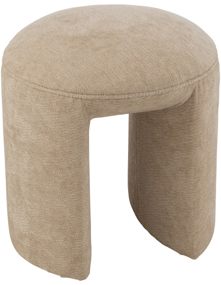 Tabouret original Rond en Tissu Beige Kynor - 1
