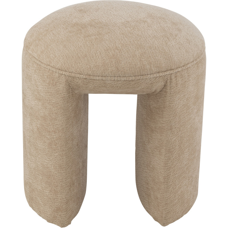 Tabouret original Rond en Tissu Beige Kynor - 2