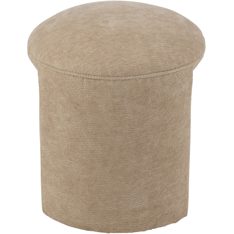 Tabouret original Rond en Tissu Beige Kynor - 3
