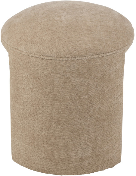 Tabouret original Rond en Tissu Beige Kynor - 3