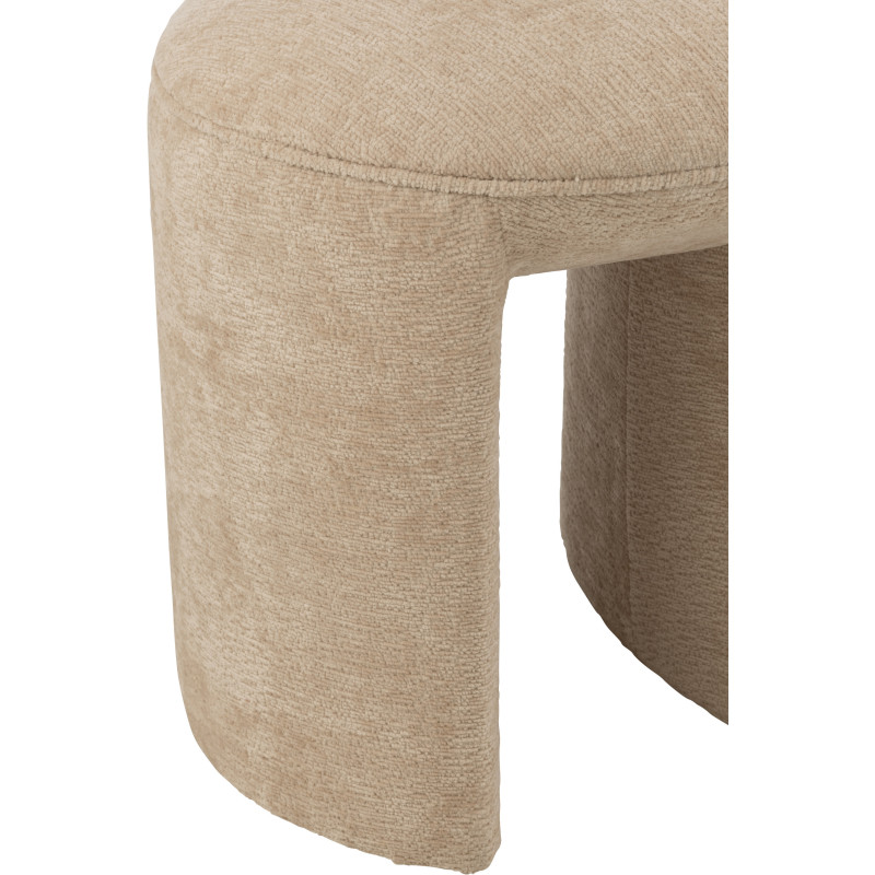 Tabouret original Rond en Tissu Beige Kynor - 4