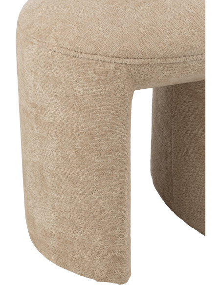 Tabouret original Rond en Tissu Beige Kynor - 4