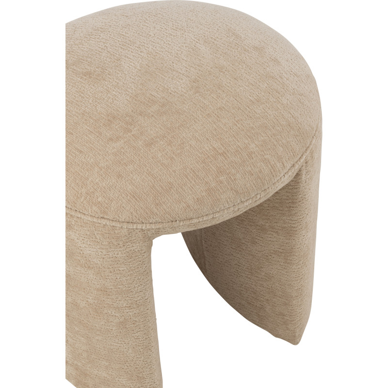 Tabouret original Rond en Tissu Beige Kynor - 5