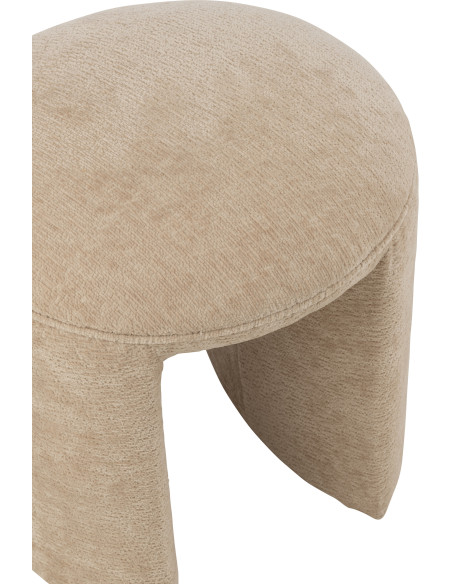 Tabouret original Rond en Tissu Beige Kynor - 5