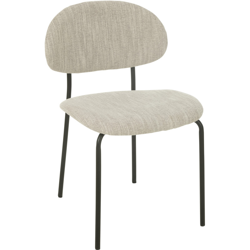 Chaise moderne en Tissu Beige Métal Noir Haldynia - 1