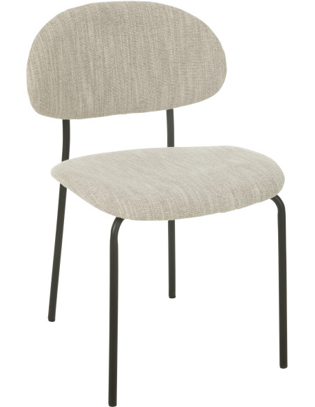 Chaise moderne en Tissu Beige Métal Noir Haldynia - 1