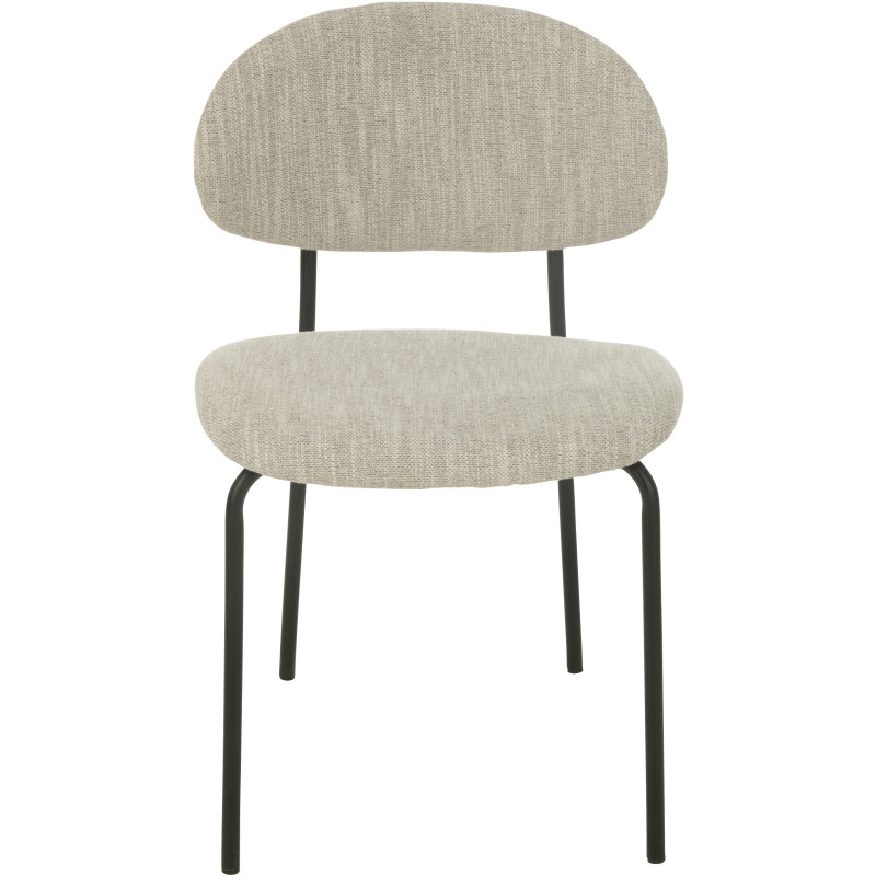 Chaise moderne en Tissu Beige Métal Noir Haldynia - 2