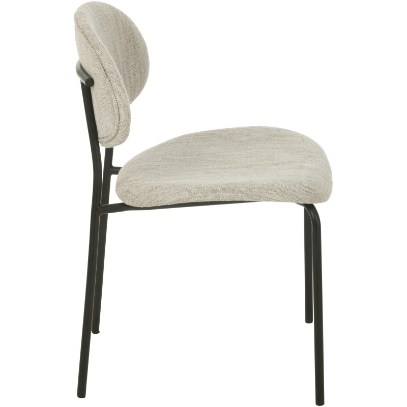 Chaise moderne en Tissu Beige Métal Noir Haldynia - 3