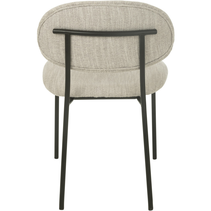 Chaise moderne en Tissu Beige Métal Noir Haldynia - 4