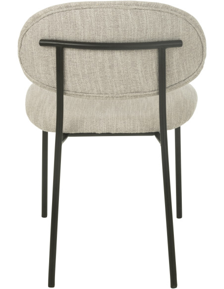 Chaise moderne en Tissu Beige Métal Noir Haldynia - 4