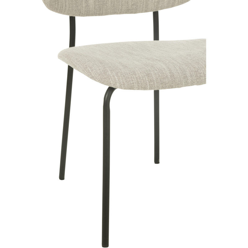 Chaise moderne en Tissu Beige Métal Noir Haldynia - 5