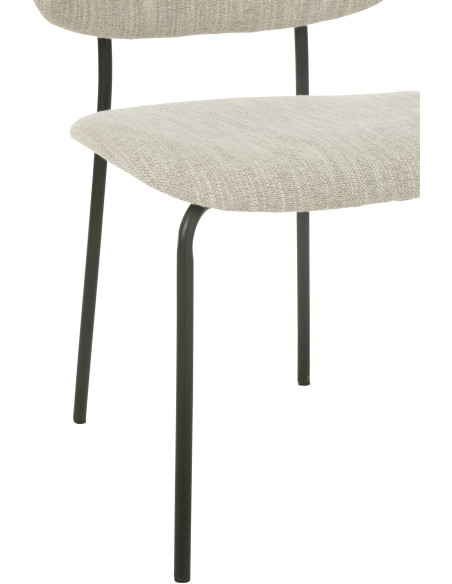 Chaise moderne en Tissu Beige Métal Noir Haldynia - 5