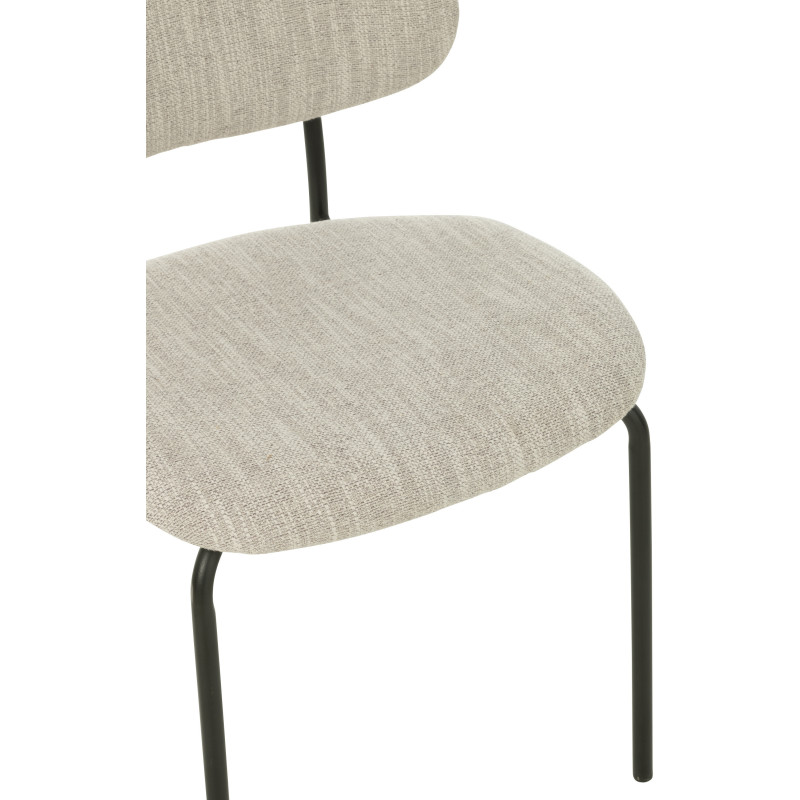 Chaise moderne en Tissu Beige Métal Noir Haldynia - 6
