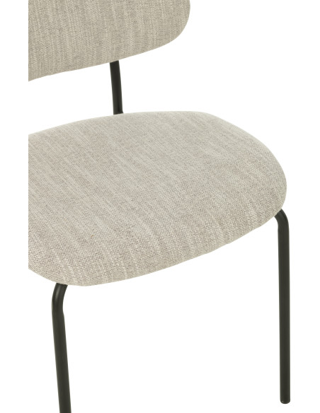 Chaise moderne en Tissu Beige Métal Noir Haldynia - 6