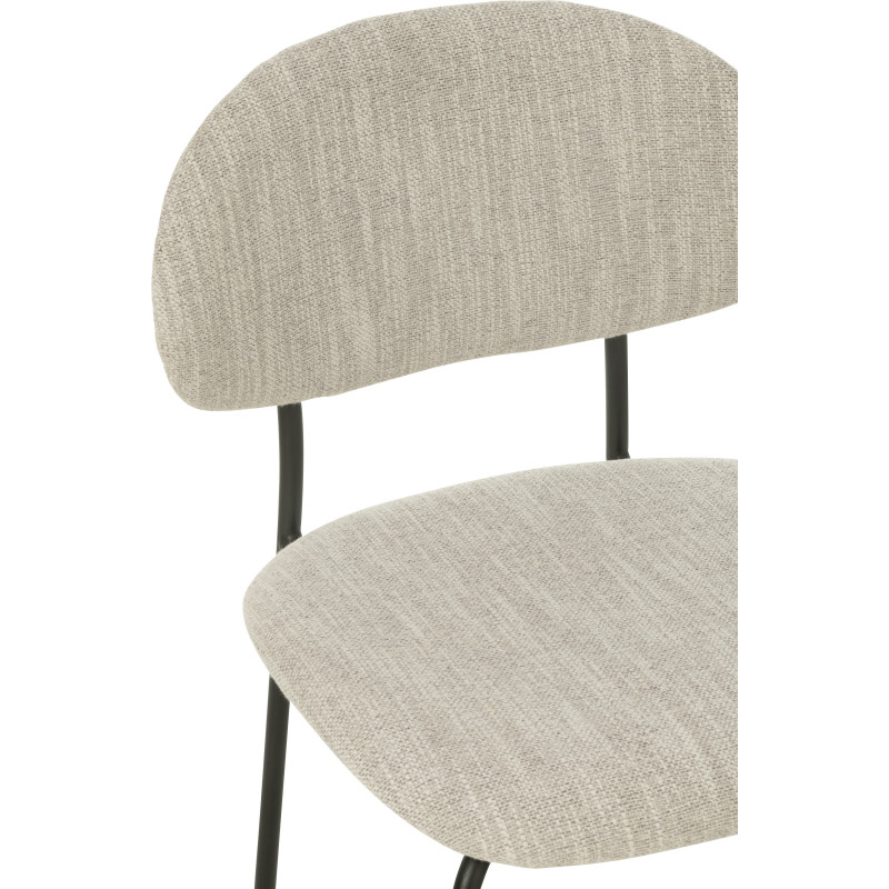Chaise moderne en Tissu Beige Métal Noir Haldynia - 7