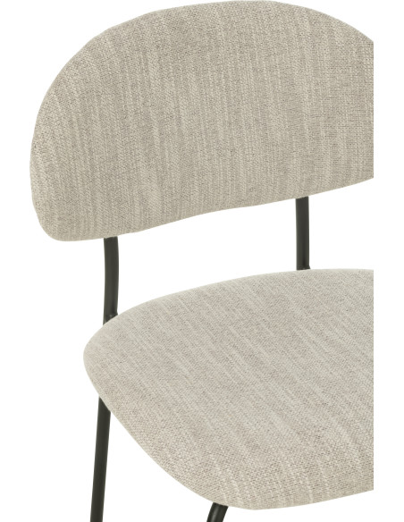 Chaise moderne en Tissu Beige Métal Noir Haldynia - 7
