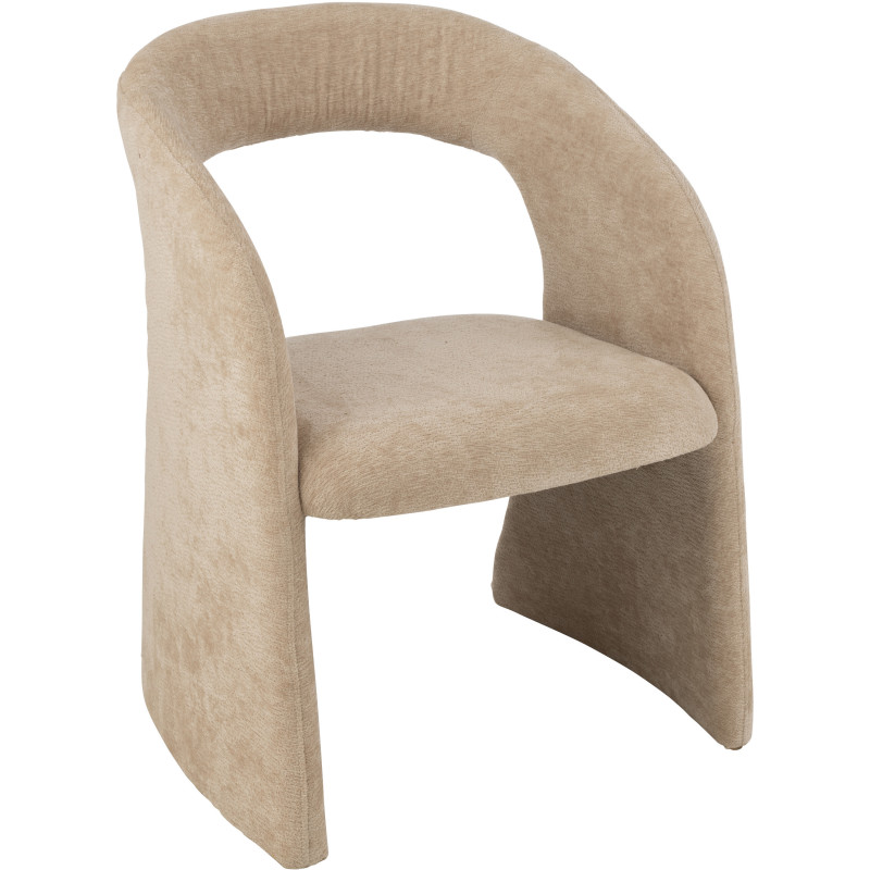 Fauteuil de table moderne en Tissu Beige Anise - 1