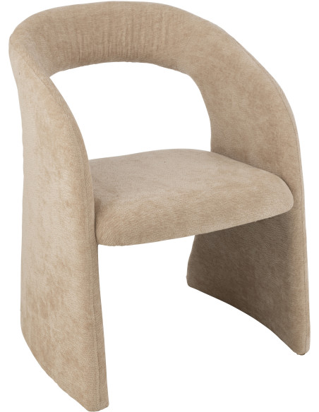 Fauteuil de table moderne en Tissu Beige Anise - 1